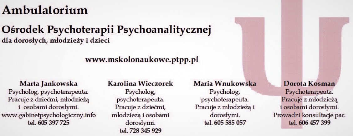 Ambulatorium  Ośrodek psychoterapii psychoanalitycznej dla dorosłych młodzieży dzieci i par